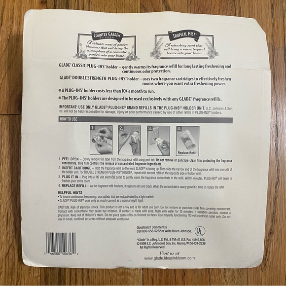New Vintage 1999 Glade Plug Ins Value Pack Country Gardens Tropical 10 Refills - Picture 2 of 3